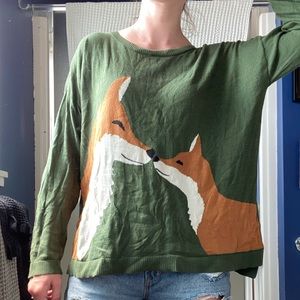 Green fox sweater